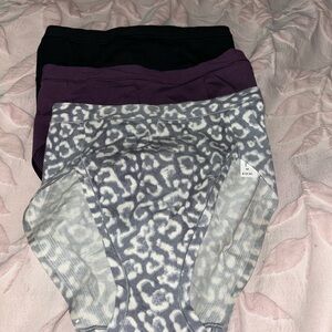 Soma Black, Purple, and Gray Leopard Print Panties Hi Cut Cotton size medium